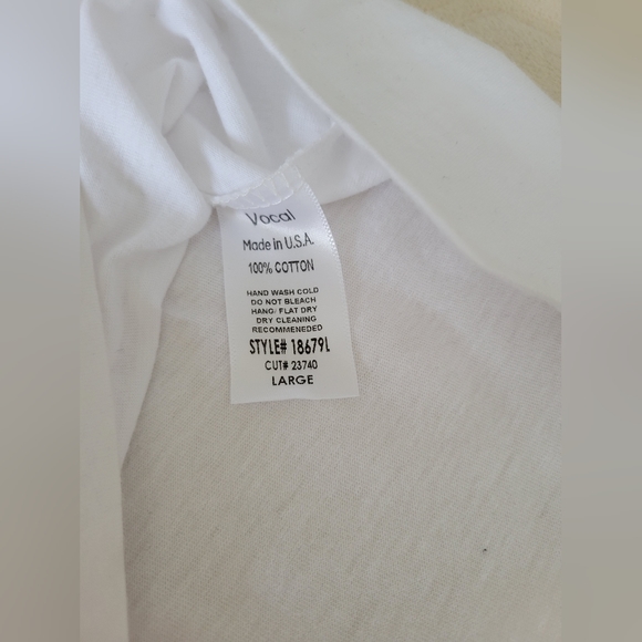 Vocal USA white long/sleeveless tee size L NWOT - Picture 10 of 11